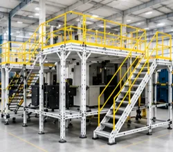 Guardas modulares industriales para protección de maquinaria, robots y operadores.