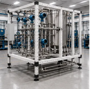 Estructura modular personalizada diseñada para soportar equipos industriales especiales mediante proyectos especiales de ingeniería modular Heavy Duty VERSATIX.
